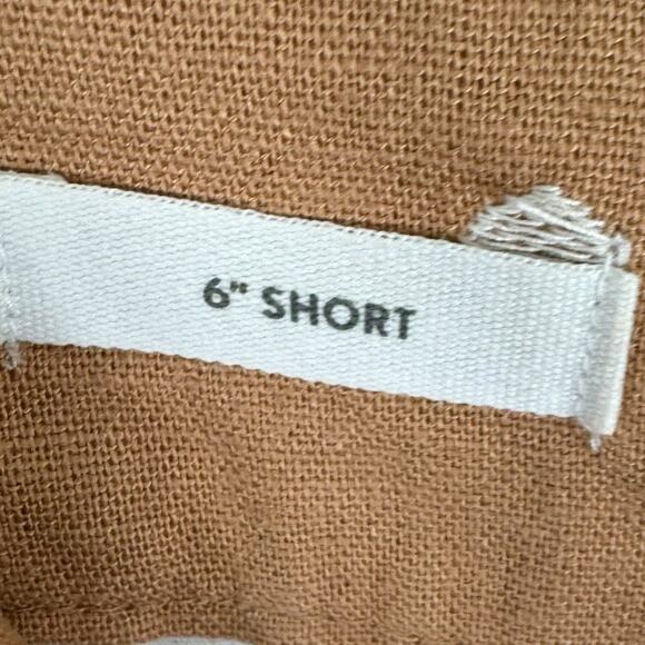 LOFT Orange White Pola Dot Linen Viscose High Rise 6" Shorts Size 12 - Picture 6 of 7